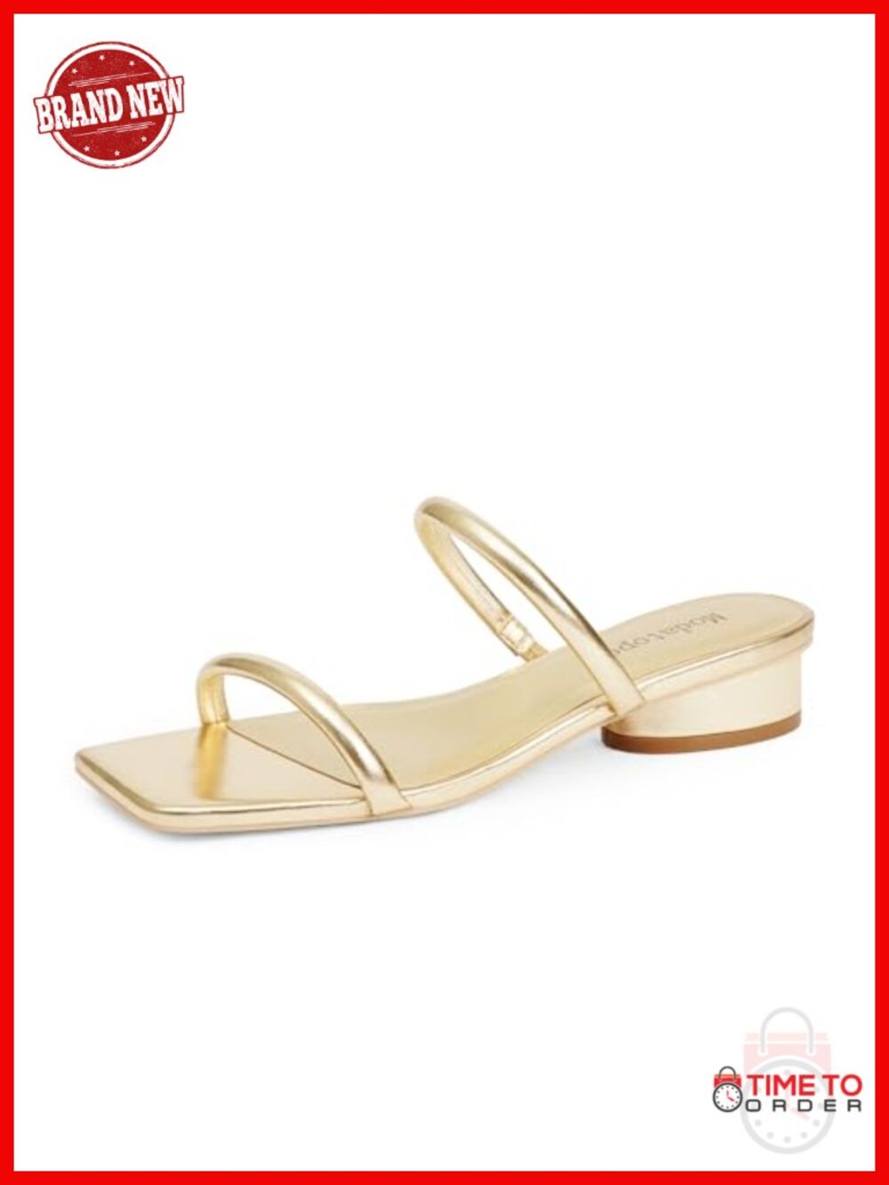 Modatope Two Strap Open Toe Low Block Heel Sandals